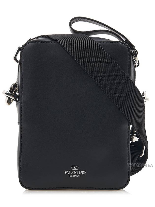 logo zipper calfskin cross bag black - VALENTINO - BALAAN 4