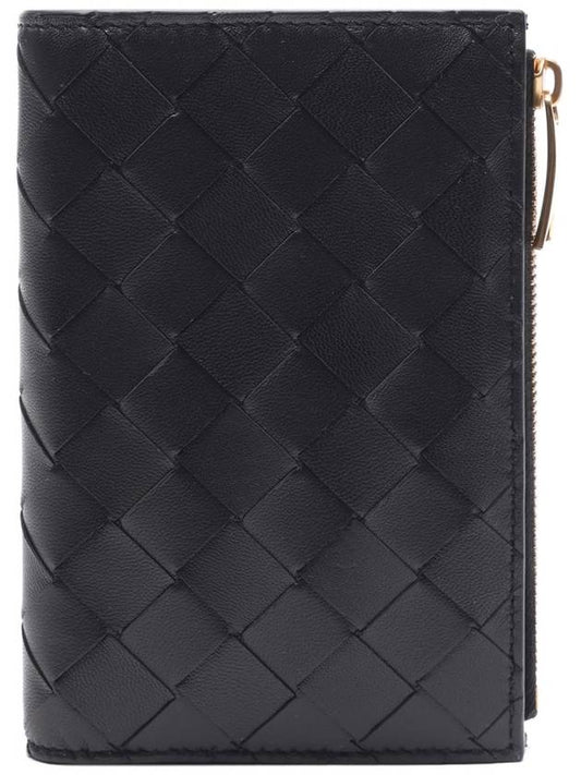 Intrecciato Folder Zipper Card Wallet Black - BOTTEGA VENETA - BALAAN 2