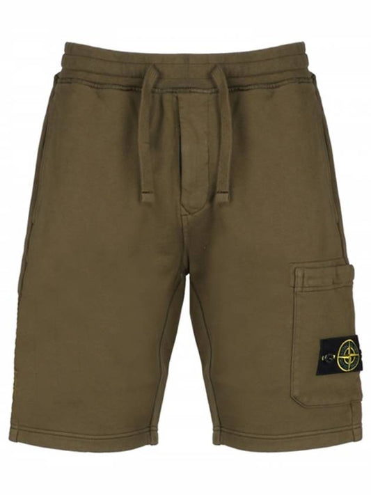 Men's Fleece Bermuda Shorts Brown - STONE ISLAND - BALAAN 2