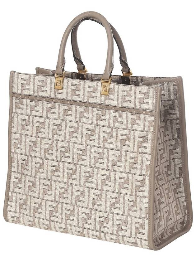 Sunshine FF Motif Tapestry Medium Shopper Tote Bag Dove Grey - FENDI - BALAAN 3