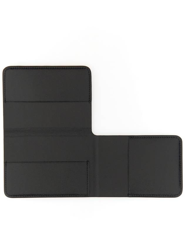 Nappa Leather Logo Folded Card Wallet Black - JIL SANDER - BALAAN 7