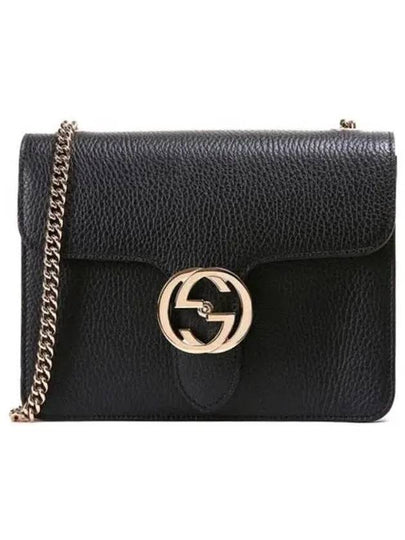 Interlocking GG Chain Small Cross Bag Black - GUCCI - BALAAN 2