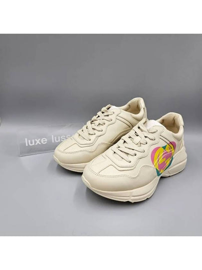 Rhyton Heart Low Top Sneakers Ivory - GUCCI - BALAAN 2