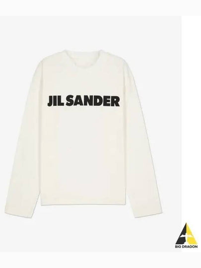 Logo Print Long Sleeve T Shirt White - JIL SANDER - BALAAN 2