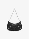 Le Cagol Mini Silver Chain Crocodile Shoulder Bag Black - BALENCIAGA - BALAAN 3