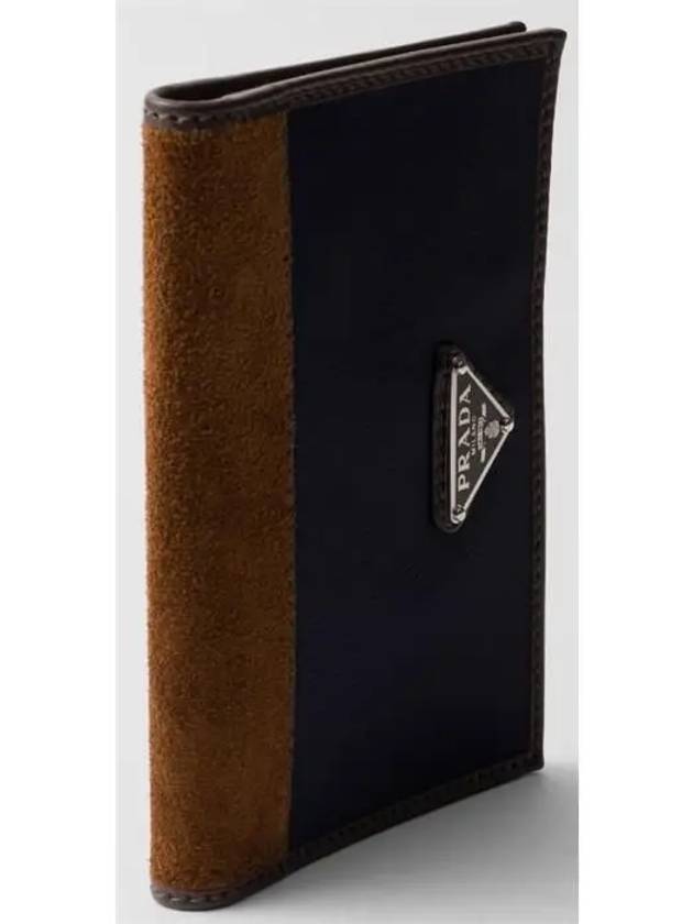 Re-Nylon And Leather Passport Wallet Navy - PRADA - BALAAN 5