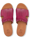 Anniversary H Fringe Slides Fuchsia Leather Women - FITFLOP - BALAAN 2