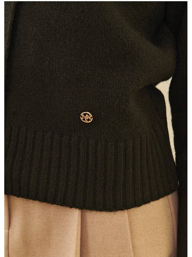 Women's Anemone Wool Basic Cardigan Black - MICANE - BALAAN 5