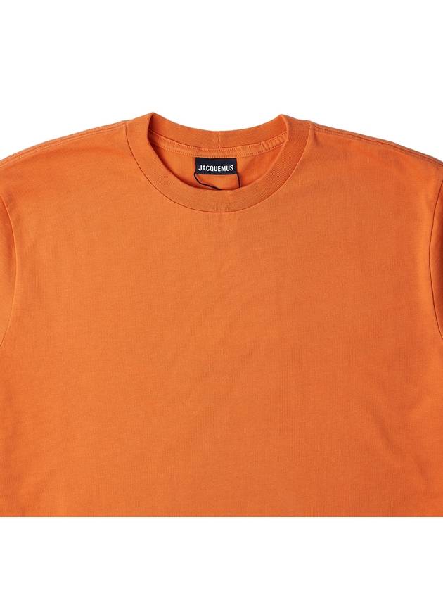 Women's Ava Mini Embroidered Logo Cotton Short Sleeve T-Shirt Orange - JACQUEMUS - BALAAN 4