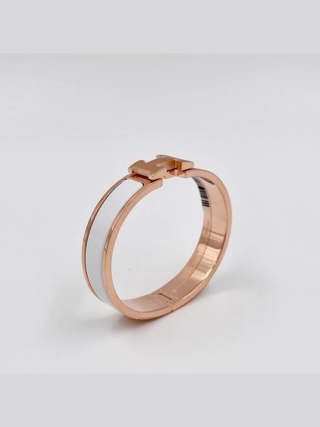 Clic H Bracelet Rose Gold Blanc - HERMES - BALAAN 6