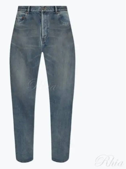 Vanessa High Waist Denim Straight Jeans Blue - SAINT LAURENT - BALAAN 2