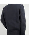 Men's Logo Patch Padded Wool Cardigan Night Blue - MONCLER - BALAAN 4