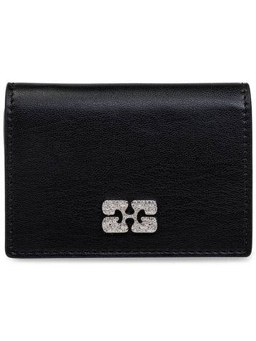 Ganni Wallet With Logo, Women's, Black - GANNI - BALAAN 1