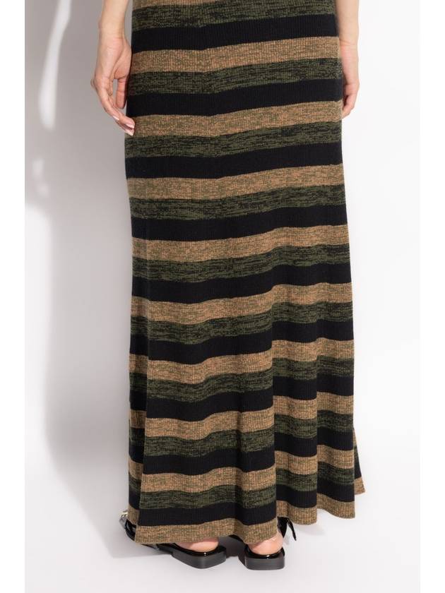 Ganni Skirt With Stripe Pattern, Women's, Brown - GANNI - BALAAN 4