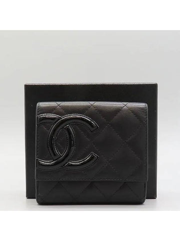 A50099 Y03880 C2054 Cambon Black Logo Stitch Double Bicycle Wallet - CHANEL - BALAAN 1