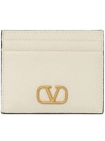 V Logo Signature Card Wallet Ivory - VALENTINO - BALAAN 2