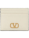 V Logo Signature Card Wallet Ivory - VALENTINO - BALAAN 3