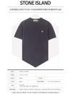 Men's Waffen Logo Patch Short Sleeve T-Shirt Marine Blue - STONE ISLAND - BALAAN 3