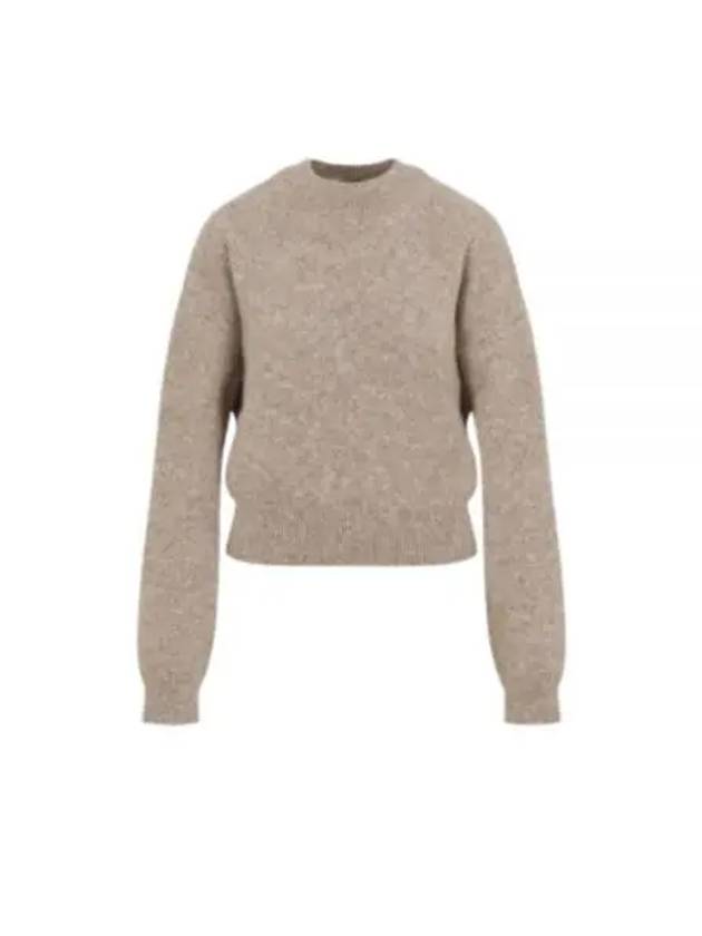 Intarsia Knit Logo Crew Neck Knit Top Beige - JACQUEMUS - BALAAN 2