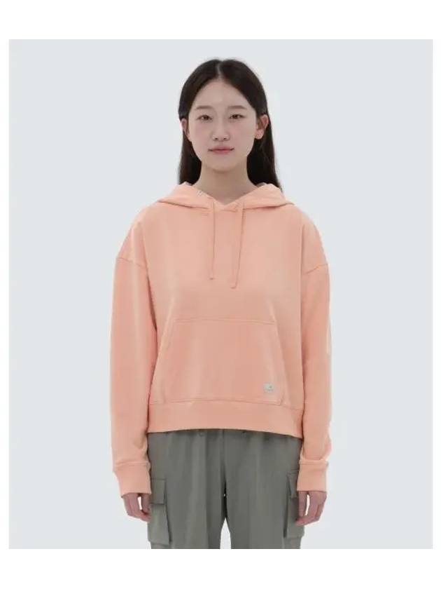 Land Women s Semi Crop Hooded Sweatshirt Light Orange S24SWFHD51 - SNOW PEAK - BALAAN 1