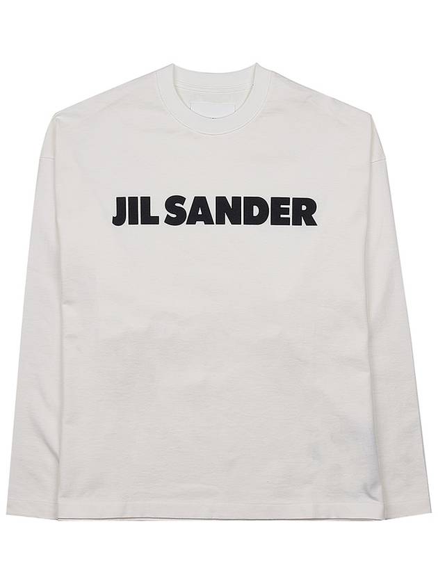 Logo Print Cotton Long Sleeve T-Shirt White - JIL SANDER - BALAAN 2