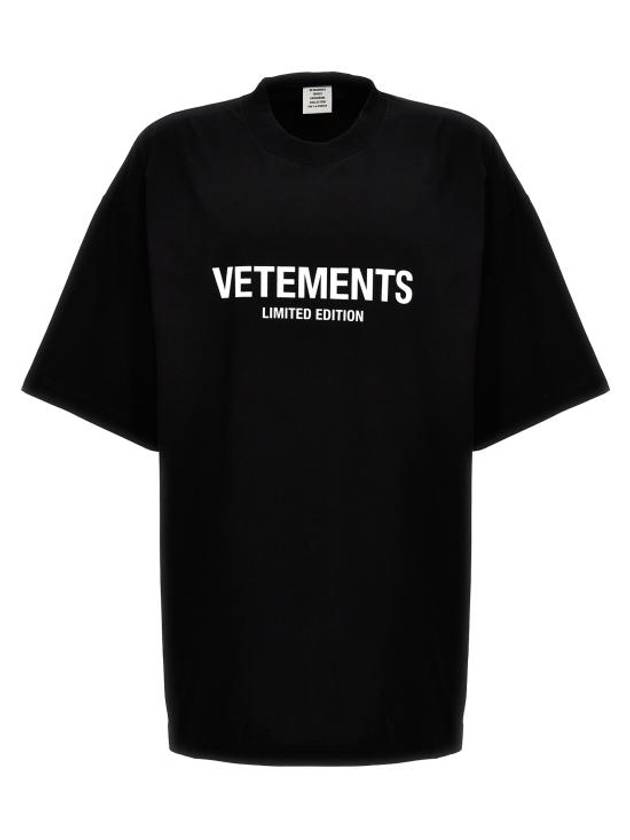 Short Sleeve T Shirt UE64TR800BBLACKWHITE White Black - VETEMENTS - BALAAN 1