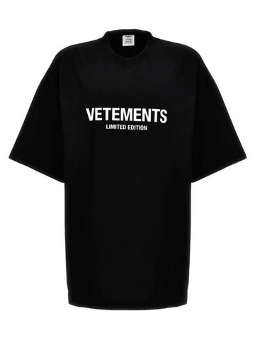 Short Sleeve T Shirt UE64TR800BBLACKWHITE White Black - VETEMENTS - BALAAN 1