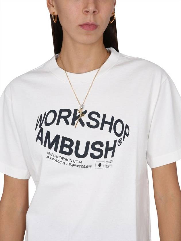 Workshop Logo Printing Short Sleeve T-Shirt White - AMBUSH - BALAAN 5