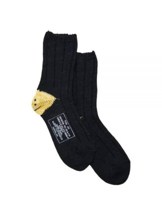 MA 1 Rainbow Happy Heel Socks Black - KAPITAL - BALAAN 2