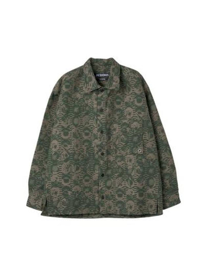 La SurchemiseTessido Jacquard Long Sleeve Shirt Green - JACQUEMUS - BALAAN 2