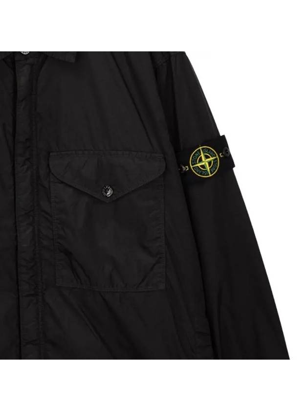 Logo Patch Zip Up Jacket Black - STONE ISLAND - BALAAN 5