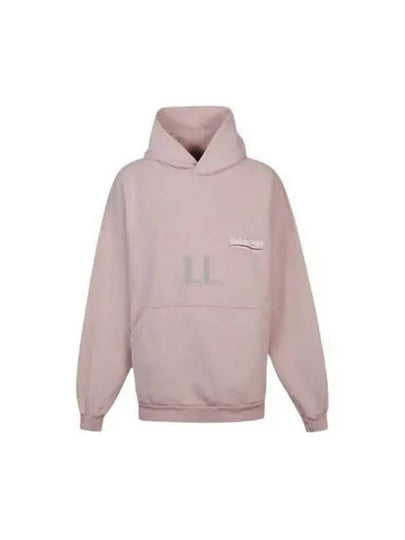 Embroidered Logo Cotton Hoodie Light Pink - BALENCIAGA - BALAAN 2