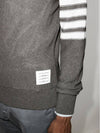 4 Bar Stripe Open Raschel Stitch Sweatshirt Grey - THOM BROWNE - BALAAN 6