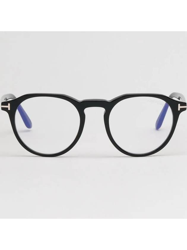 Blue light blocking glasses frame TF5833B 001 round horn rim men women eye protection - TOM FORD - BALAAN 3