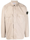 Old Treatment Over Long Sleeve Shirt Dove Grey - STONE ISLAND - BALAAN 3