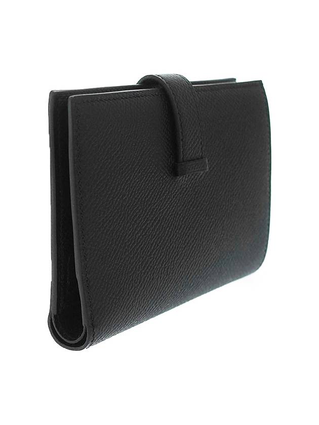 Hermes Bearn Silver Hardware Compact Half Wallet Noir - HERMES - BALAAN 6