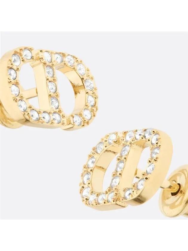 Petit CD Crystal Mini Stud Earrings Gold - DIOR - BALAAN 6