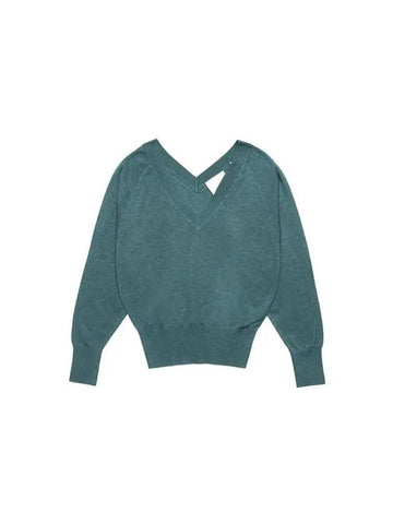 Milan Jumper V-Neck Knit Top Emeraude - ISABEL MARANT - BALAAN 1