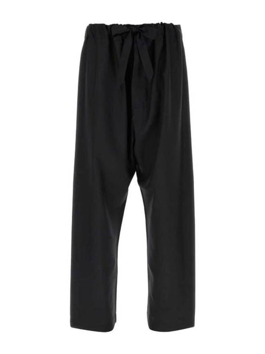 Silk Poplin Straight Pants Black - MAISON MARGIELA - BALAAN 1