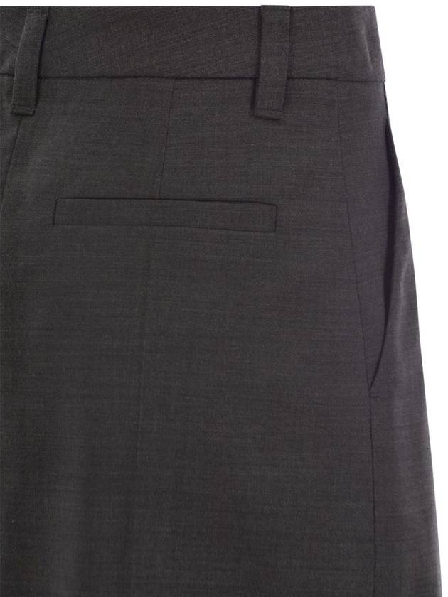 Sartorial long skirt in virgin wool canvas - BRUNELLO CUCINELLI - BALAAN 4