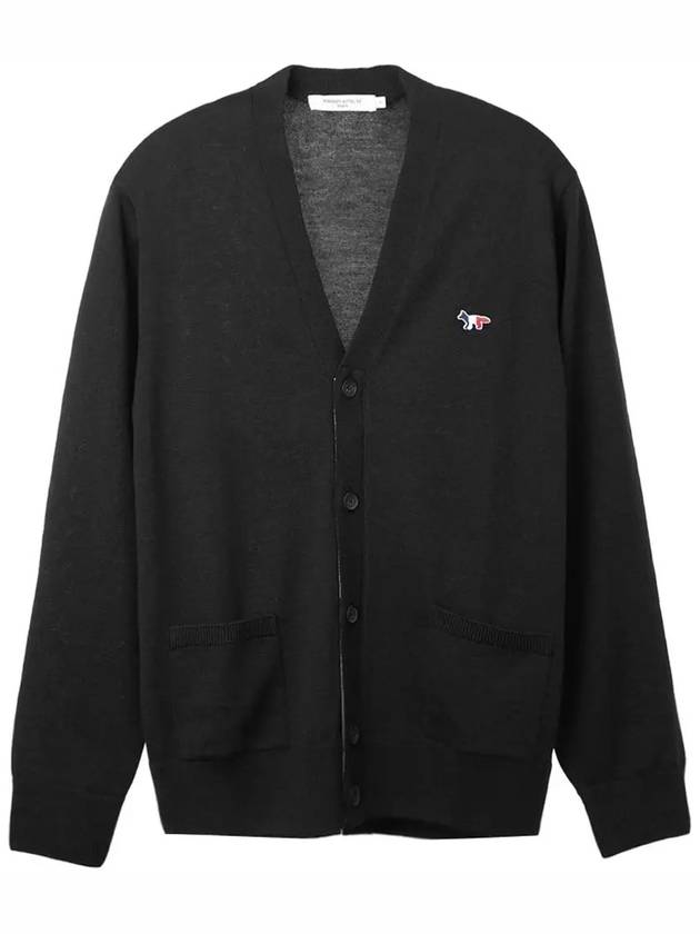 Tricolor Fox Patch Classic Cardigan Black - MAISON KITSUNE - BALAAN 2