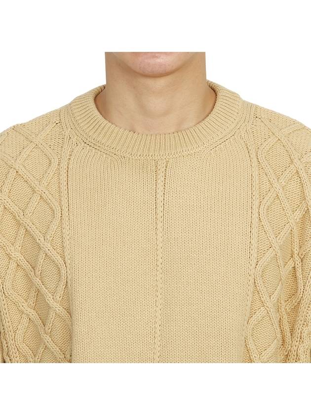 Men's Slightly Oversized Fit Wool Knit Top Yellow - FAMILY FIRST - BALAAN 7