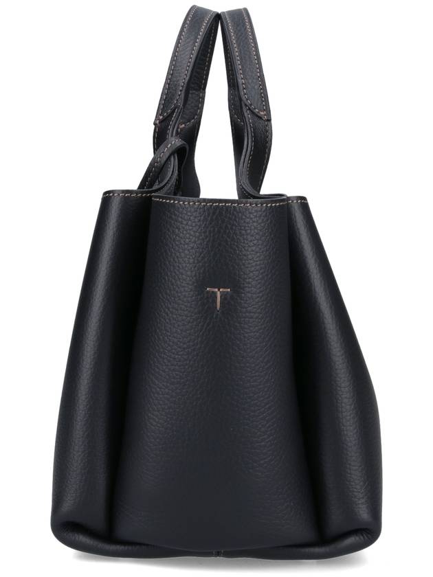 T Timeless Leather Small Tote Bag Black - TOD'S - BALAAN 6