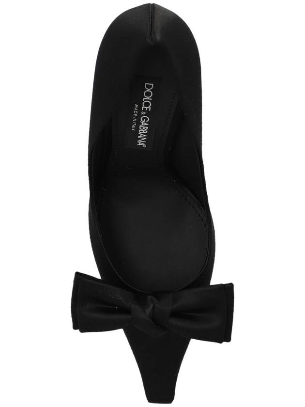 Women s Bow Detail Satin Pumps Heel Black - DOLCE&GABBANA - BALAAN 7