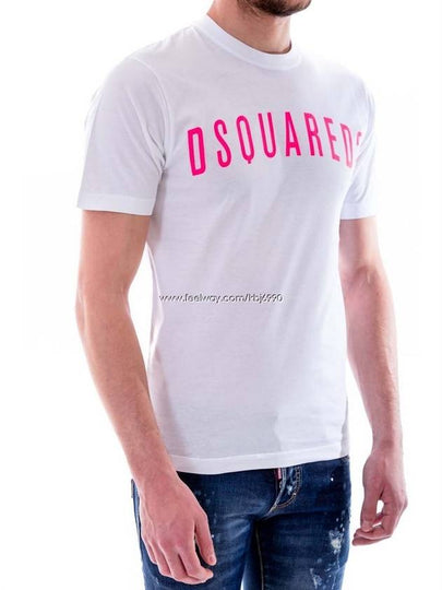 Men's Pink Logo Short Sleeve TShirt S74GD0013 - DSQUARED2 - BALAAN 2