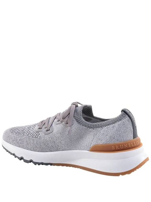 Stretch Knit Low Top Sneakers Grey - BRUNELLO CUCINELLI - BALAAN 4