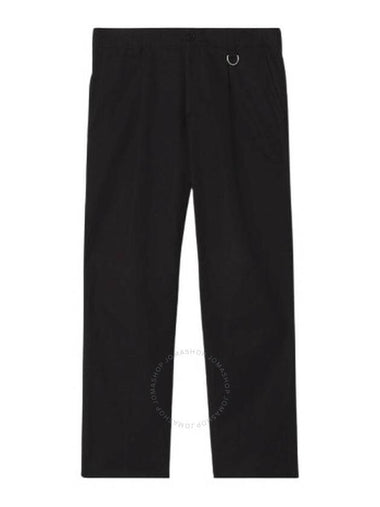 Burberry Men's Black Dover Cotton Gabardine Tailored Trousers, Brand Size 44 (Waist Size 29.5