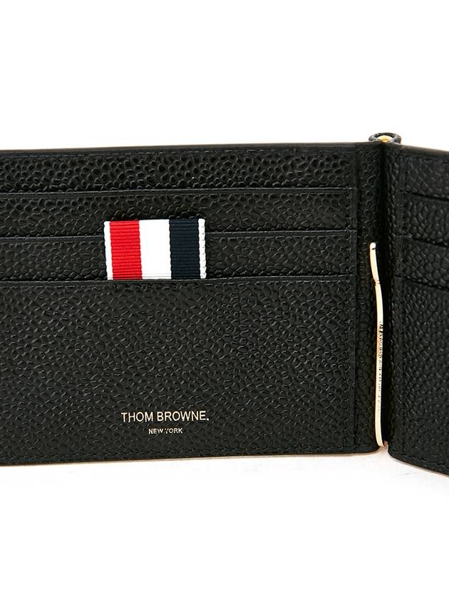 Men's Three Stripes Tab Classic Money Clip Card Wallet Black - THOM BROWNE - BALAAN 5