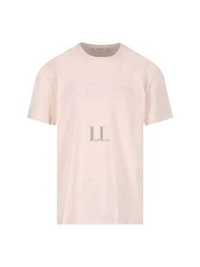 Men's Graffiti Logo Short Sleeve T-Shirt Pink - ALEXANDER MCQUEEN - BALAAN 2