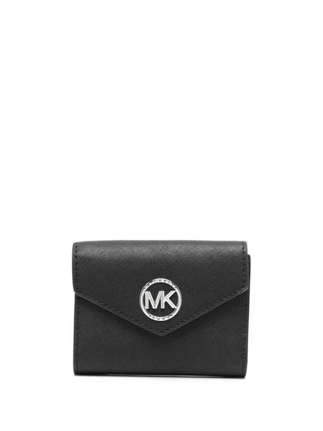 Greenwich Medium Saffiano Envelope Leather Half Wallet Black - MICHAEL KORS - BALAAN 1